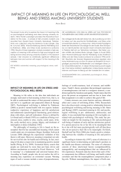 impact of meaning in life on psychological well