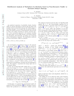 Multifractal Analysis of Turbulence by Statistics based on Non