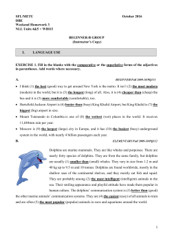 WEEKEND Homework 3 - ANSWER KEY