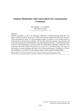 Sentence Realization with Unlexicalized Tree Linearization Grammars