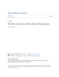 The New Economics of Accelerated Depreciation