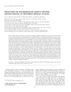 SELECTION OF DAY-ROOSTS BY KEEN`S MYOTIS (MYOTIS