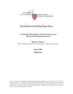 Faculty Research Working Papers Series