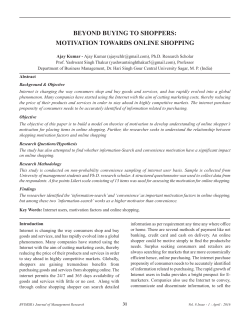 beyond buying to shoppers: motivation towards online