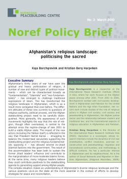 Afghanistan`s religious landscape: politicising the sacred