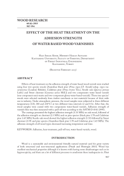 wood research effect of the heat treatment on the adhesion strength