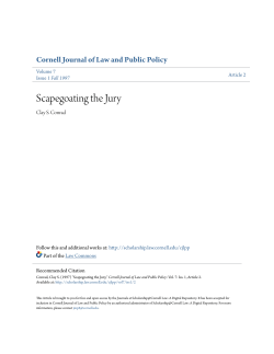 Scapegoating the Jury - Scholarship@Cornell Law