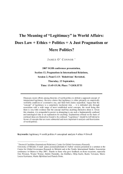 The Meaning of “Legitimacy” in World Affairs