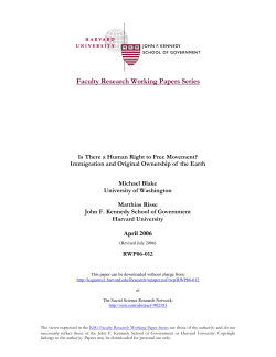 Faculty Research Working Papers Series