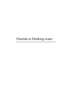 Fluoride in Drinking-water - World Health Organization