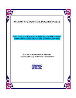 MINISTRY OF LAND WATER AND ENVIRONMENT BY Mr