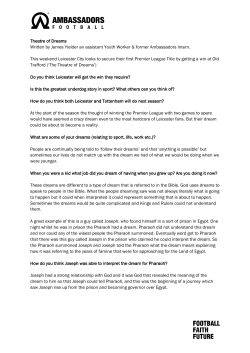 Theatre of Dreams Written by James Yielder an assistant Youth