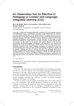 An Observation Tool for Effective L2 Pedagogy in Content and