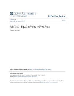 Fair Trial - Equal in Value to Free Press