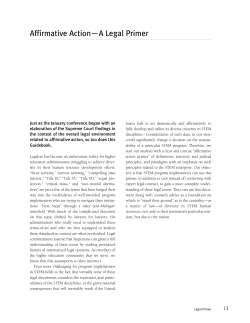 Affirmative Action—A Legal Primer