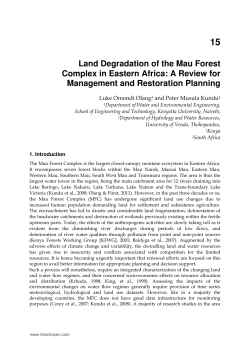Land Degradation of the Mau Forest Complex in
