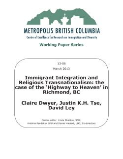 Immigrant Integration and Religious Transnationalism