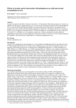 Effects of arsenic and its interaction with phosphorus on yield and