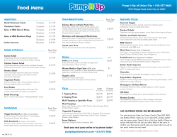 Food Menu - Pump It Up
