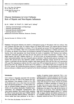 Glucose Intolerance in Liver Cirrhosis: Role of Hepatic and Non