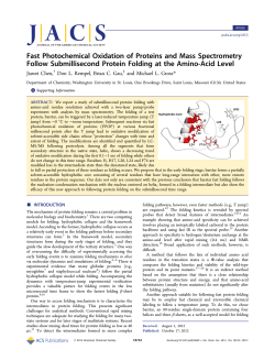 Fast Photochemical Oxidation of Proteins and Mass Spectrometry