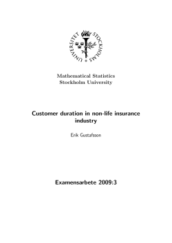 Customer duration in non-life insurance industry Examensarbete