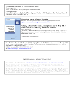 International Journal of Science Education Justifying Alternative