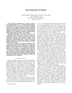 SoK: Eternal War in Memory - People @EECS