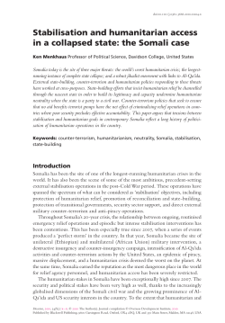 Stabilisation and humanitarian access in a collapsed state: the