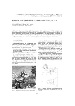 A full scale investigation into the rock joint shear strength (UACEG)