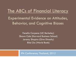 The ABCs of Financial Literacy - Innovations for Poverty Action