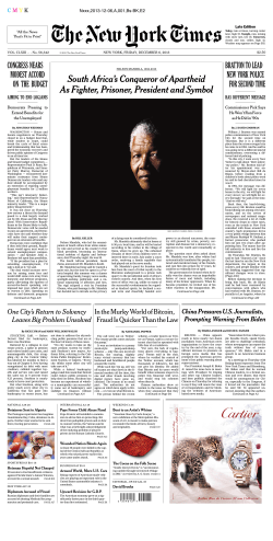 South Africa`s Conqueror of Apartheid As Fighter, Prisoner