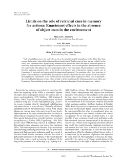 Limits on the role of retrieval cues in memory for actions: Enactment