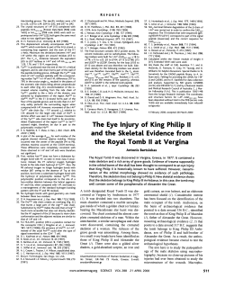 The Eye Injury of King Philip II and the Skeletal Evidence from the