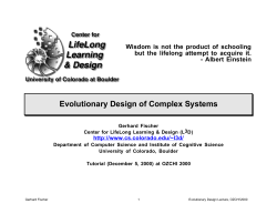 Evolutionary Design of Complex Systems - L3D
