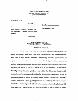 federal lawsuit - ACLU of Kentucky