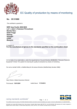 EC Quality of production by means of monitoring