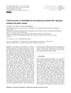 Characteristics of landslides in unwelded pyroclastic flow