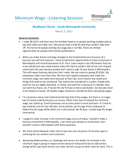 Minimum Wage &ndash;Listening Sessions