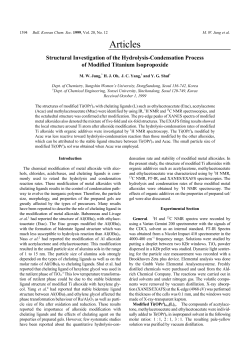 Structural Investigation of the Hydrolysis
