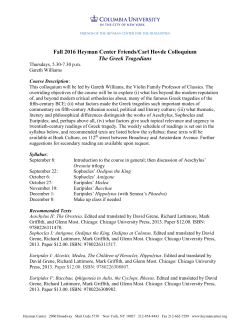 Syllabus and Schedule - Heyman Center for the Humanities