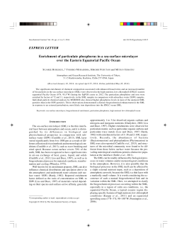 EXPRESS LETTER Enrichment of particulate phosphorus in a sea