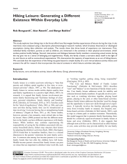 Hiking Leisure: Generating a Different Existence Within Everyday Life
