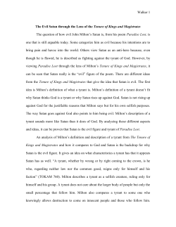 For this paper I want you to revisit Milton`s Tenure of Kings and