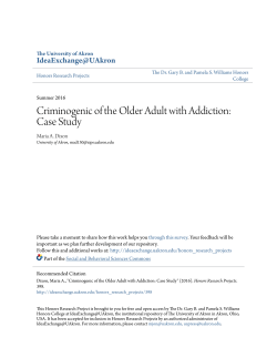 Criminogenic of the Older Adult with Addiction