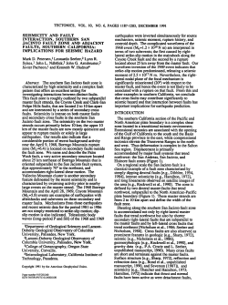 Seismicity and fault interaction, Southern San Jacinto Fault Zone