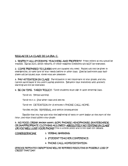 REGLAS DE LA CLASE DE LA SRA
