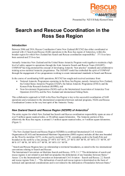 Search and Rescue Coordination in the Ross Sea Region