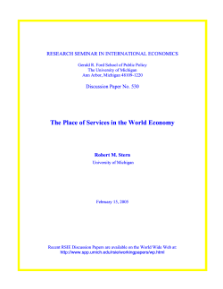 The Place of Services in the World Economy