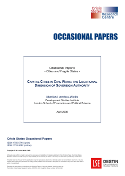 Capital Cities in Civil Wars: The Locational Dimension of Sovereign